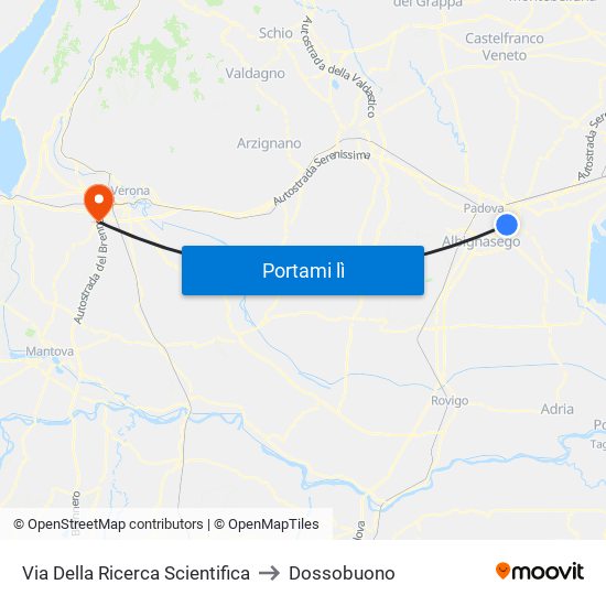 Via Della Ricerca Scientifica to Dossobuono map