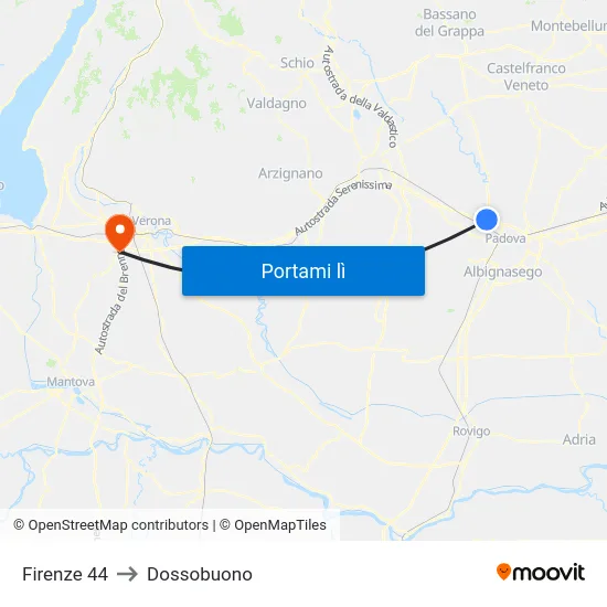 Firenze 44 to Dossobuono map