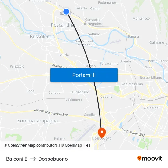 Balconi B to Dossobuono map