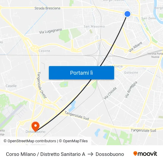 Corso Milano / Distretto Sanitario A to Dossobuono map
