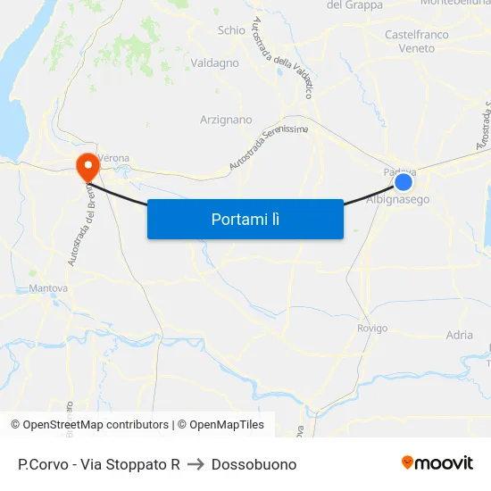 P.Corvo - Via Stoppato R to Dossobuono map