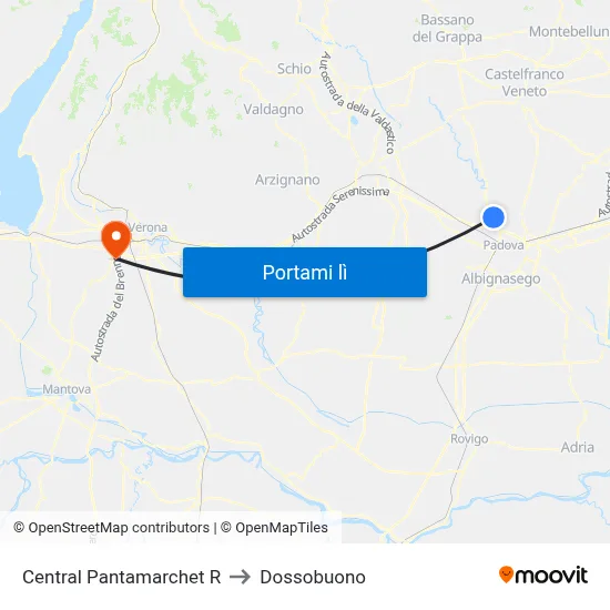 Central Pantamarchet R to Dossobuono map