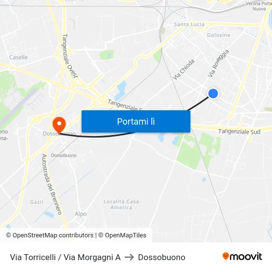 Via Torricelli / Via Morgagni A to Dossobuono map