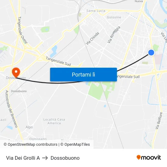 Via Dei Grolli A to Dossobuono map