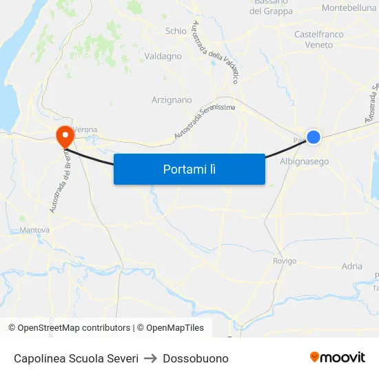 Capolinea Scuola Severi to Dossobuono map