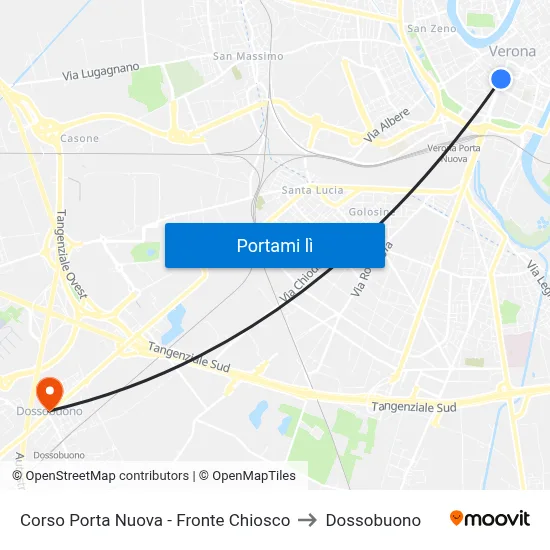Corso Porta Nuova - Fronte Chiosco to Dossobuono map