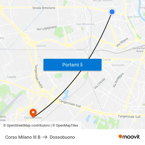 Corso Milano III B to Dossobuono map