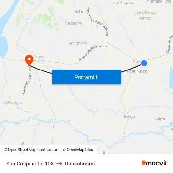 San Crispino Fr. 108 to Dossobuono map