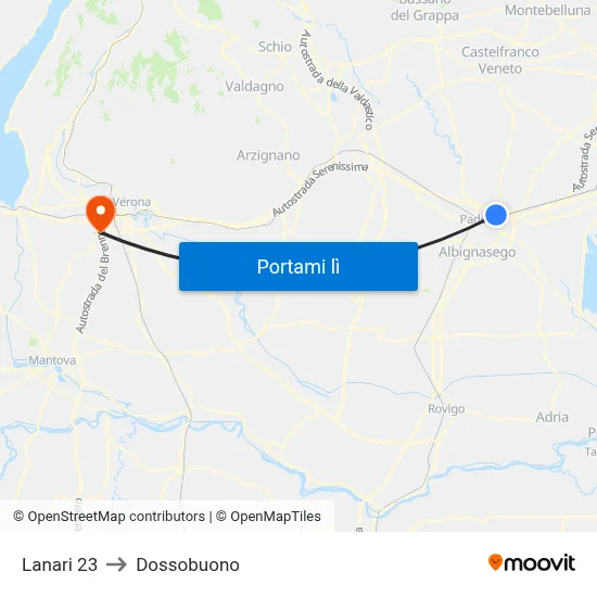 Lanari 23 to Dossobuono map