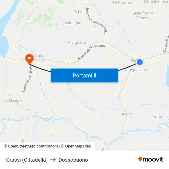 Grassi (Cittadella) to Dossobuono map