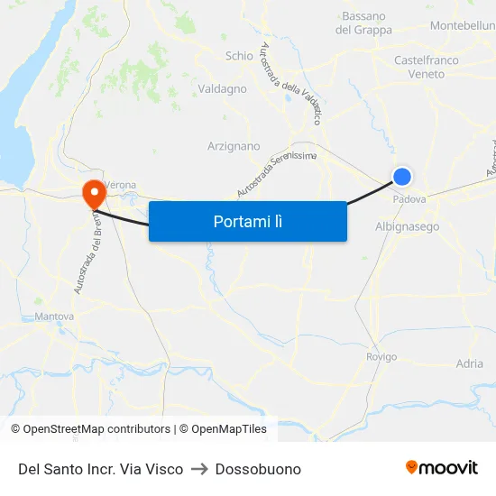 Del Santo Incr. Via Visco to Dossobuono map