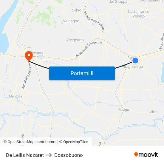 De Lellis Nazaret to Dossobuono map