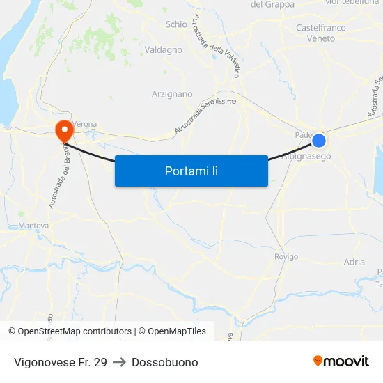 Vigonovese Fr. 29 to Dossobuono map