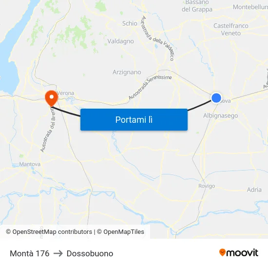 Montà 176 to Dossobuono map