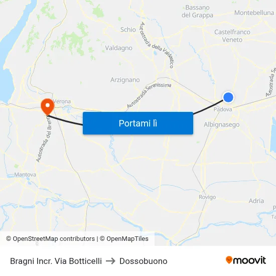 Bragni Incr. Via Botticelli to Dossobuono map