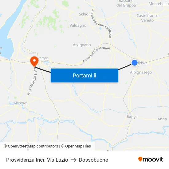 Provvidenza Incr. Via Lazio to Dossobuono map