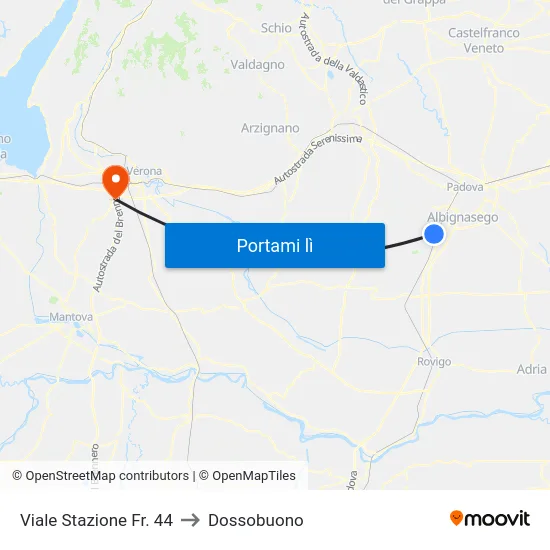 Viale Stazione Fr. 44 to Dossobuono map