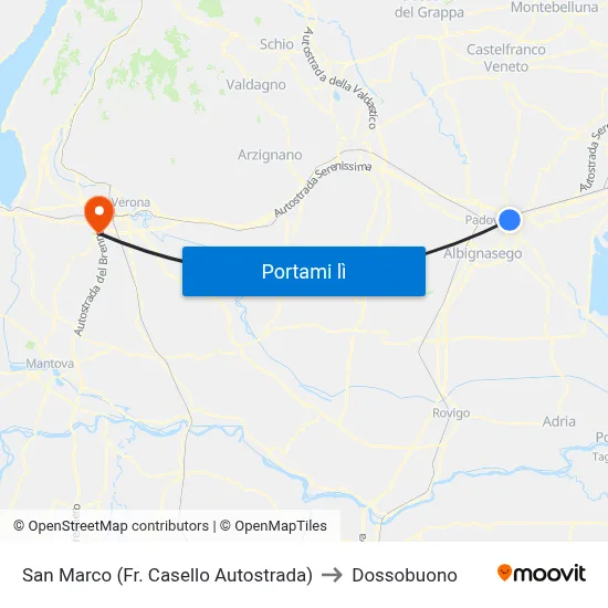 San Marco (Fr. Casello Autostrada) to Dossobuono map