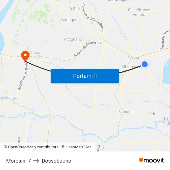 Morosini 7 to Dossobuono map