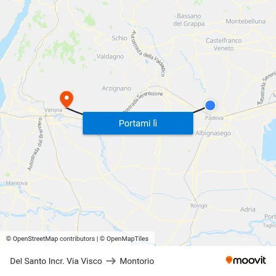 Del Santo Incr. Via Visco to Montorio map