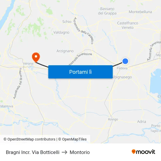 Bragni Incr. Via Botticelli to Montorio map