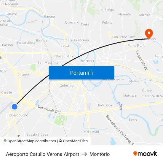 Aeroporto Catullo Verona Airport to Montorio map