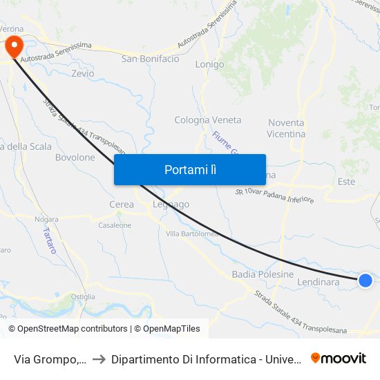 Via Grompo, 941 R to Dipartimento Di Informatica - Università Di Verona map