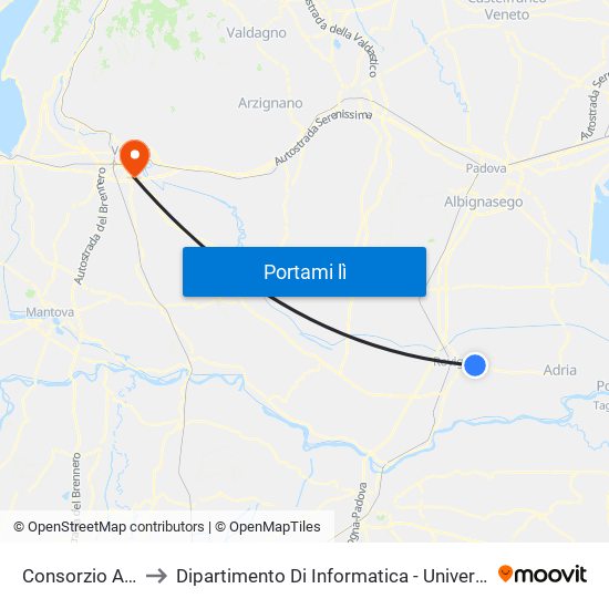 Consorzio Agrario to Dipartimento Di Informatica - Università Di Verona map