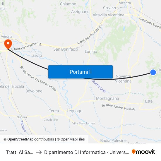 Tratt. Al Sasso R to Dipartimento Di Informatica - Università Di Verona map