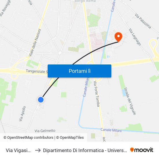Via Vigasio IV A to Dipartimento Di Informatica - Università Di Verona map