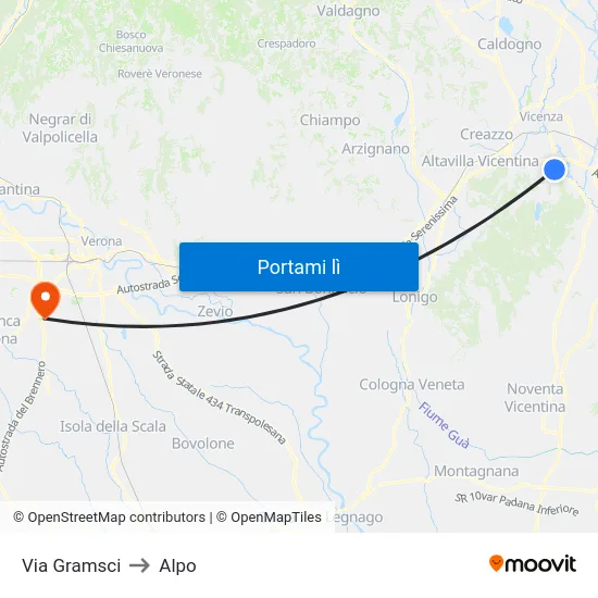 Via Gramsci to Alpo map