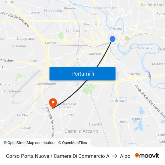 Corso Porta Nuova / Camera Di Commercio A to Alpo map