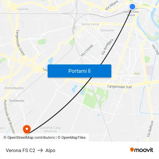 Verona FS C2 to Alpo map