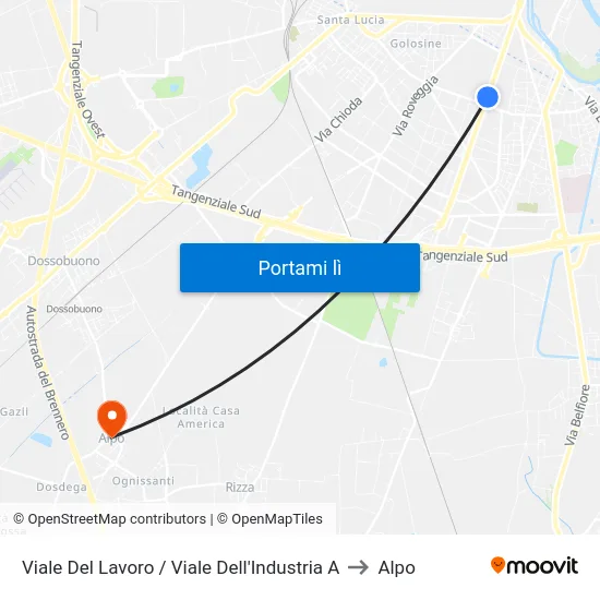 Viale Del Lavoro / Viale Dell'Industria A to Alpo map