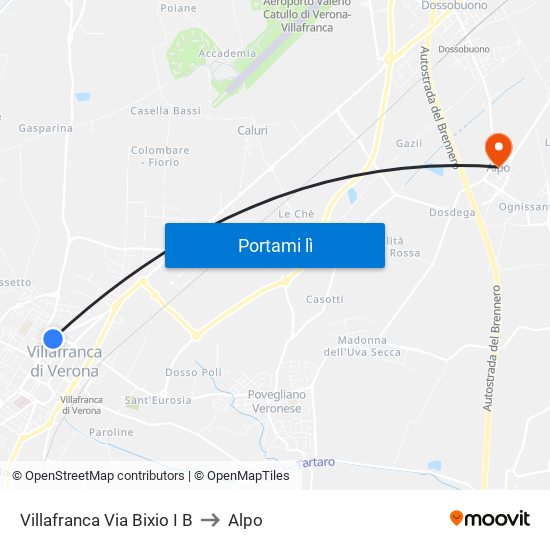Villafranca Via Bixio I B to Alpo map