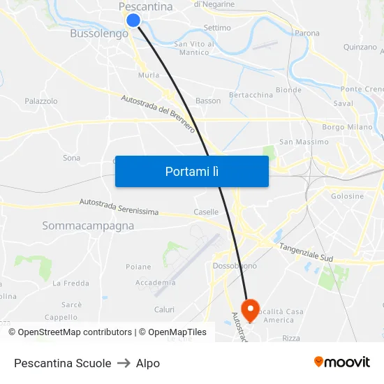 Pescantina Scuole to Alpo map