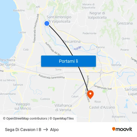 Sega Di Cavaion I B to Alpo map