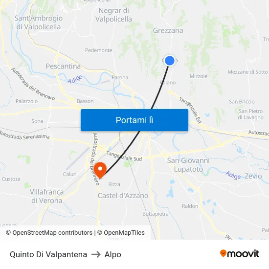 Quinto Di Valpantena to Alpo map