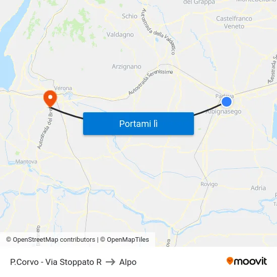 P.Corvo - Via Stoppato R to Alpo map