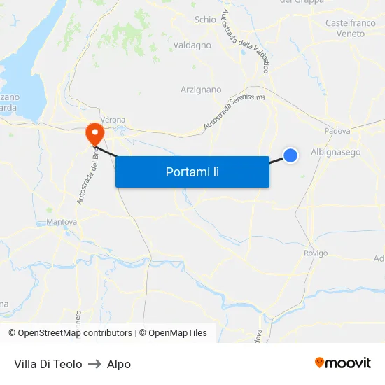 Villa Di Teolo to Alpo map