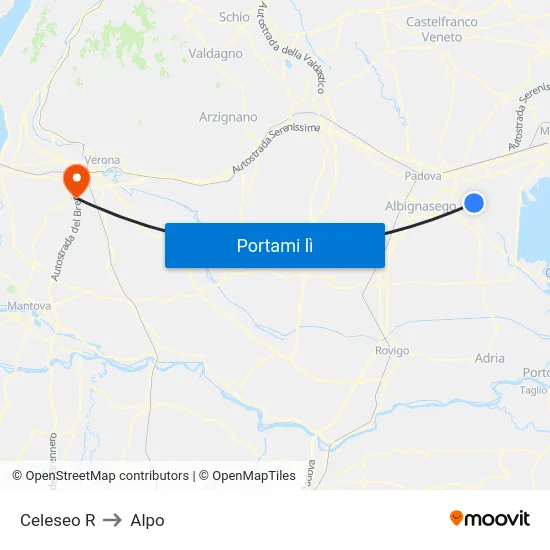 Celeseo R to Alpo map