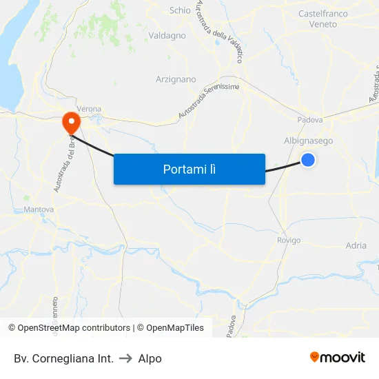 Bv. Cornegliana Int. to Alpo map