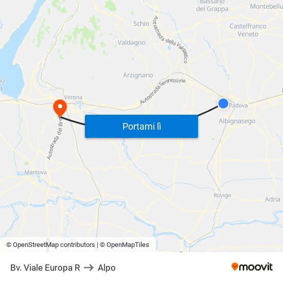 Bv. Viale Europa R to Alpo map