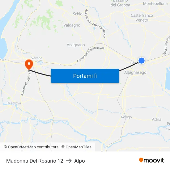 Madonna Del Rosario 12 to Alpo map