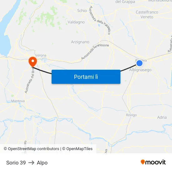 Sorio 39 to Alpo map