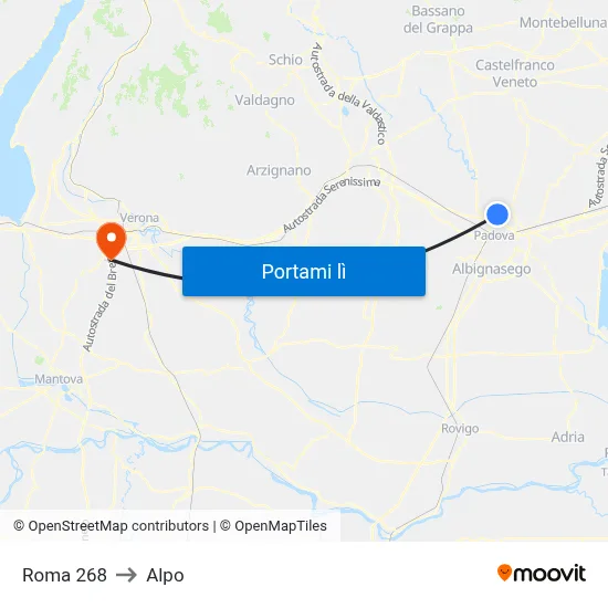 Roma 268 to Alpo map