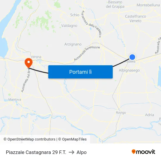Piazzale Castagnara 29  F.T. to Alpo map