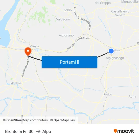 Brentella Fr. 30 to Alpo map