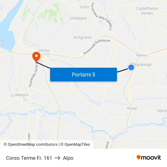 Corso Terme Fr. 161 to Alpo map