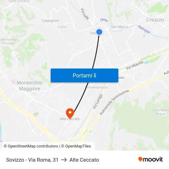 Sovizzo - Via Roma, 31 to Alte Ceccato map